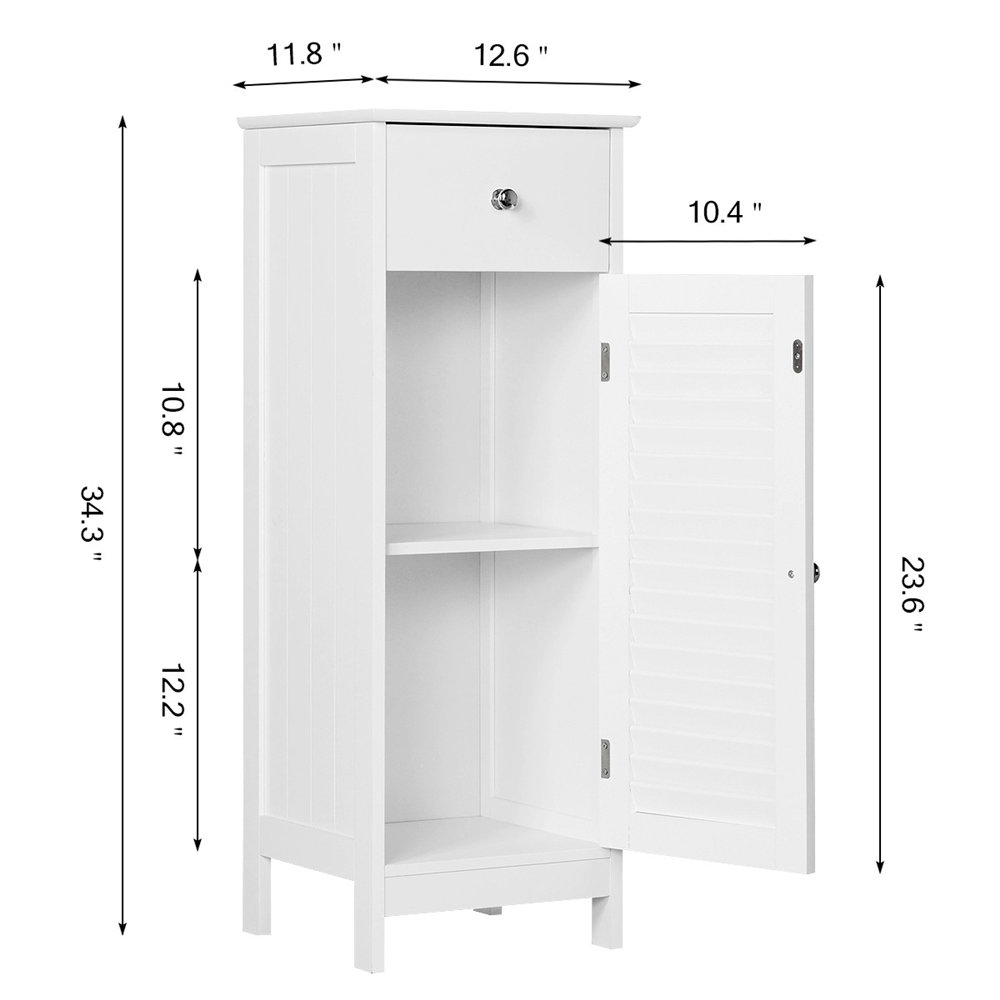 Charlton Home® Amabilia 12.6'' W x 34.3'' H x 11.8'' D FreeStanding Bathroom & Reviews